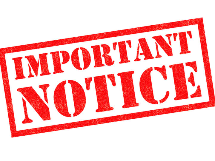 Important Notice……March 9, 2022